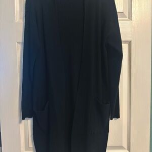 Women's Black Open Front Cardigan